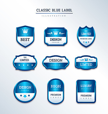 도형 일러스트 프레임 사람없음 세트 라벨 고급 다각형 클래식블루 국내일러스트 AI파일 컨셉 파란색 파일형식 벡터 트랜드컬러