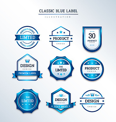 도형 리본 일러스트 프레임 사람없음 세트 라벨 원형 고급 다각형 클래식블루 국내일러스트 AI파일 컨셉 파란색 파일형식 벡터 트랜드컬러