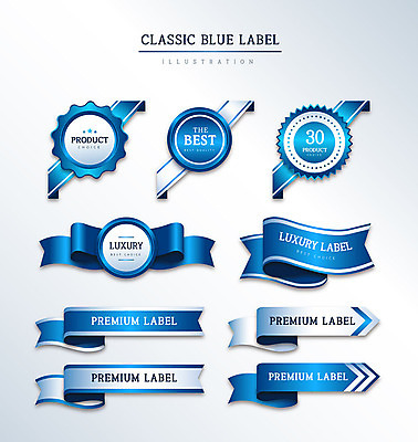 도형 리본 일러스트 프레임 사람없음 세트 라벨 원형 고급 클래식블루 국내일러스트 AI파일 컨셉 파란색 파일형식 벡터 트랜드컬러