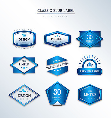 도형 일러스트 프레임 사람없음 세트 라벨 고급 다각형 클래식블루 국내일러스트 AI파일 컨셉 파란색 파일형식 벡터 트랜드컬러