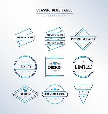 도형 리본 선 일러스트 프레임 사람없음 세트 라벨 원형 고급 클래식블루 국내일러스트 AI파일 컨셉 파란색 파일형식 벡터 트랜드컬러