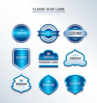 도형 일러스트 프레임 사람없음 세트 라벨 원형 고급 다각형 클래식블루 국내일러스트 AI파일 컨셉 파란색 파일형식 벡터 트랜드컬러