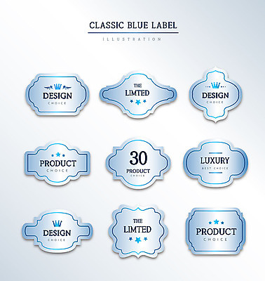 도형 선 일러스트 프레임 사람없음 세트 라벨 고급 다각형 클래식블루 국내일러스트 AI파일 컨셉 파란색 파일형식 벡터 트랜드컬러