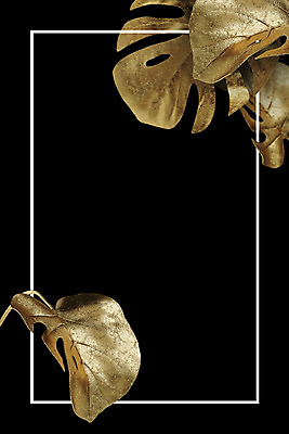 PSD 식물 편집이미지 백그라운드 잎 나뭇잎 사각프레임 프레임 사람없음 3D 금속 금색 황금 금박 몬스테라 이미지편집 편집3D 컬러 재질 사각형 디지털합성 파일형식