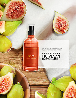 PSD 편집이미지 안전 사람없음 빨간색 초록색 뷰티 화장품 무화과 천연화장품 세럼 비건 이미지편집 컬러 과일 채식주의자 파일형식