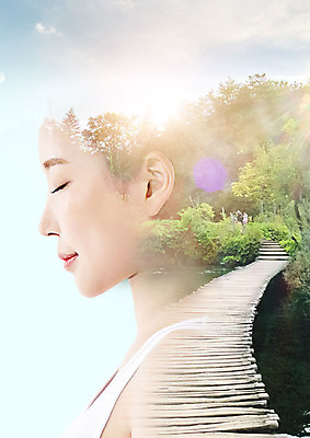 PSD 나무 편집이미지 공원 여자 호수 한명 사람 20대 성인 한국인 추억 숲 다중노출 성인여자한명만 이미지편집 식물 1 공공시설 컨셉 촬영기법 동양인 청년 여자한명만 성인여자만 파일형식