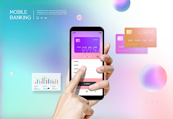 PSD 편집이미지 손 모바일 그래프 한손 들기 사람 신체부위 금융 경제 스마트폰 컬러풀 터치 신용카드 결제 모바일뱅킹 핀테크 이미지편집 컬러 모션 핸드폰 스마트기기 뱅킹 파일형식
