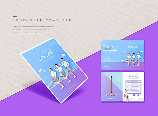 PSD 템플릿 학생 표지디자인 북디자인 출판디자인 여자 교육 표지 교복 ZIP 내지 리플렛 북커버 청소년 사람 팜플렛 여러명 10대 파란색 걷기 보라색 한국인 개학 십대여자만 이미지템플릿 옷 컬러 다수 학교 모션 동양인 여자만 십대만 파일형식