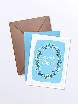 식물 손글씨 꽃 하늘색 일러스트 봄꽃 봉투 편지봉투 글자캘리그라피 사람없음 봄 편지지 봄맞이 시즌상품 보테니컬아트 국내일러스트 AI파일 계절 캘리그라피 파란색 상품 편지 파일형식 벡터