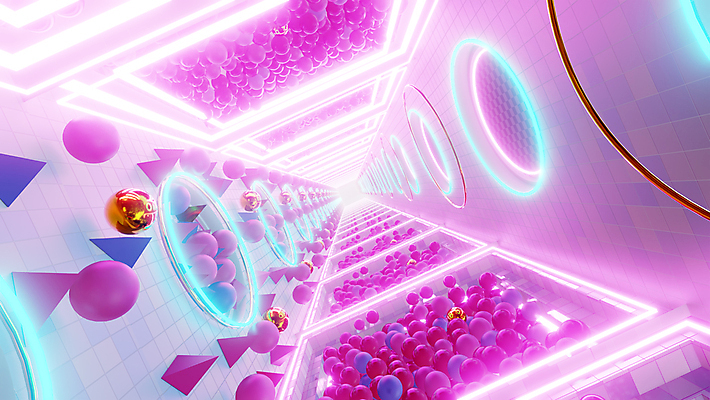 포토 해외이미지 분홍색 백그라운드 미래 사람없음 빛 3D 디지털 공간 화려 사이버 디지털합성 네온 펑크 사이버펑크 해외포토 컬러 컨셉 파일형식 SF 이미지허브