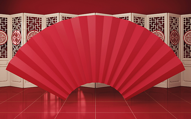 포토 JPG 해외이미지 백그라운드 사람없음 내부 빨간색 3D 공간 병풍 중국전통 부채모양 스타일 해외포토 모양 전통 컬러 중국 디지털합성 파일형식 이미지허브