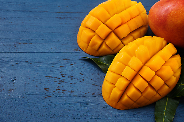 포토 JPG 해외이미지 스튜디오촬영 나뭇잎 사람없음 파란색 하이앵글 노란색 청록색 망고 해외포토 뷰포인트 컬러 잎 실내 열대과일 파일형식 이미지허브