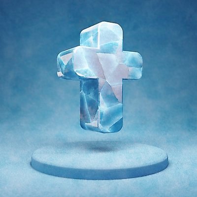 포토 JPG 해외이미지 십자가 사람없음 파란색 3D 얼음 입체 오브젝트 해외포토 자연요소 컬러 디지털합성 파일형식 이미지허브