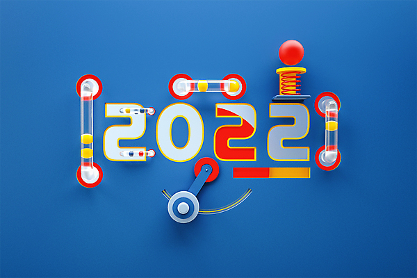 PSD 편집 편집이미지 공 새해 타이포그라피 사람없음 파란색 숫자 3D소스 3D 디지털합성 파이프 유리관 편집소스 2022년 임인년 편집3D 문자 컬러 실험기구 연도 파일형식