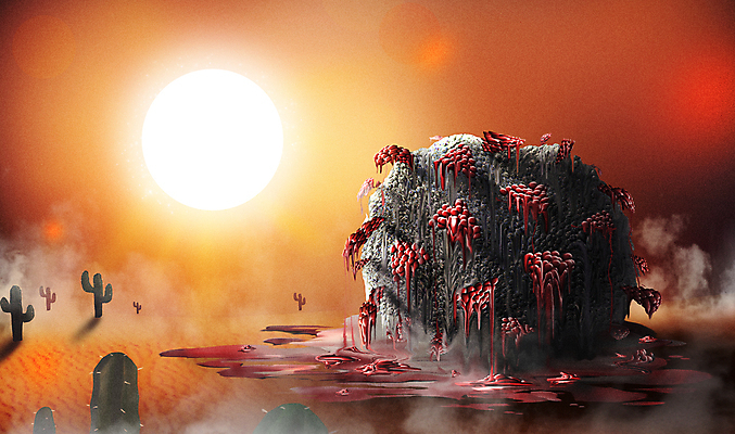 PSD 일러스트 선인장 사람없음 태양 주황색 사막 뜨거움 액체 바이러스 끝 연기 더위 사회이슈 소멸 코로나바이러스 델타변이바이러스 국내일러스트 녹이기 자연요소 식물 컬러 컨셉 모션 날씨 파일형식