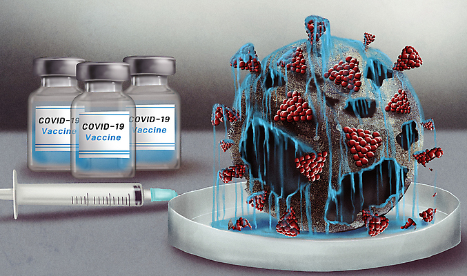 PSD 일러스트 주사기 사람없음 손상 회색 죽음 구멍 바이러스 끝 사회이슈 백신 샬레 소멸 코로나바이러스 바이알 백신접종 델타변이바이러스 국내일러스트 녹이기 컬러 컨셉 의학 의료기기 모션 실험기구 의료용품 접종 파일형식