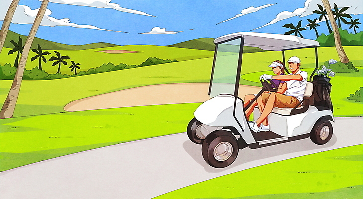 전신 PSD 구름 여자 남자 길 이동 골프 일러스트 골프장 필드 하늘 골프클럽 성인 두명 야자수 골프채 운전 승차 골프가방 골프웨어 골프카트 썬캡 캡모자 성인만 국내일러스트 자연요소 나무 모자_잡화 옷 컨셉 가방 스포츠시설 모션 골프용품 사람 구기 파일형식