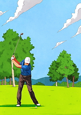 전신 PSD 나무 구름 남자 골프 일러스트 골프장 필드 하늘 골프공 골프클럽 한명 성인 골프채 스윙 골프웨어 캡모자 성인남자한명만 국내일러스트 자연요소 식물 모자_잡화 1 옷 포즈 공 스포츠시설 골프용품 사람 구기 남자한명만 성인남자만 파일형식