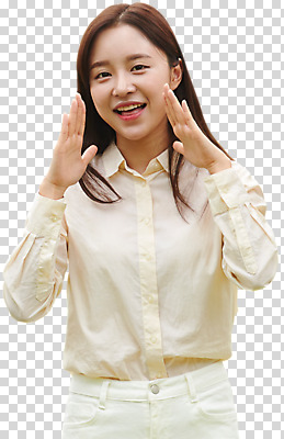 편집 편집이미지 여자 대학생 대학생라이프 말하기 한명 서기 미소 누끼 손짓 상반신 20대 성인 청춘 외침 한국인 즐거움 전달 손모으기 PNG 성인여자한명만 편집소스 1 학생 라이프스타일 감정 컨셉 모션 표정 사람 동양인 청년 소리 여자한명만 성인여자만 파일형식