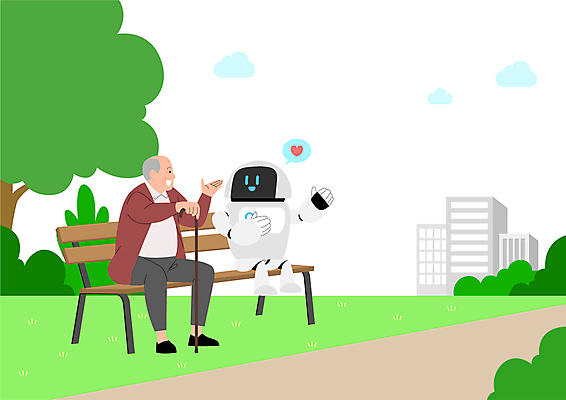 전신 나무 공원 할아버지 노년 남자 말풍선 벤치 일러스트 지팡이 대화 한명 앉기 손짓 건물 초록색 마주보기 하트 잡기 말동무 노인남자한명만 휴머노이드 국내일러스트 AI파일 모양 식물 1 건축물 공공시설 컬러 의자 모션 말하기 사람 성인 로봇 남자한명만 노인남자만 파일형식 벡터