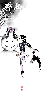 PSD 여자 겨울 일러스트 캘리그라피 눈사람 붓터치 키스 털모자 한명 상반신 성인 나뭇가지 눈 한복 먹 동양화 번짐 댕기머리 낙관 방한복 여자한복 성인여자한명만 국내일러스트 자연요소 나무 모자_잡화 1 한국전통 헤어스타일 옷 계절 서예 날씨 미술 사람 전통의상 애정표현 여자한명만 성인여자만 파일형식 효과