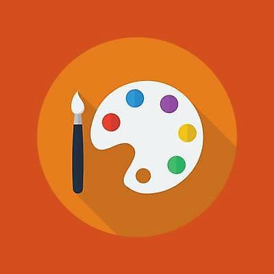 EPS 해외이미지 디자인 교육 컨셉 일러스트 수채화 기술 그림자 미술 그래픽 컬러풀 픽토그램 웹 페인트 장비 기구 공구 붓 업무 원형 그리기 팔레트 플랫 기름 미술관 스케치 심볼 오브젝트 사인 그림 예술가 페인트붓 화가 조립 고립 엘리먼트 미니멀 해외일러스트 도형 직업 음식 컬러 인터넷 모션 문화예술 도구 작업 파일형식 벡터 이미지허브