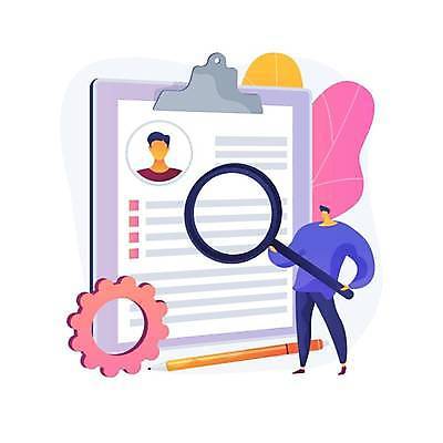 EPS 해외이미지 전신 남자 일러스트 비즈니스 돋보기 들기 상반신 성인 두명 펜 이력서 서류판 성인남자만 해외일러스트 모션 사람 필기구 사무용품 남자만 성인만 파일형식 벡터 이미지허브