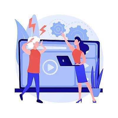 EPS 해외이미지 전신 여자 노년 화분 일러스트 서기 들기 성인 두명 노트북 디지털 가리킴 풀잎 톱니바퀴 동영상 번개모양 여자만 디지털라이프 디지털래그 해외일러스트 모양 라이프스타일 잎 모션 사람 손짓 전자제품 풀_식물 번개 사회이슈 파일형식 벡터 이미지허브