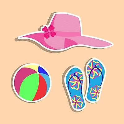 EPS 해외이미지 모자 계절 바다 분홍색 여행 신발 일러스트 공 휴가 슬리퍼 해변 여름 파란색 흰색 달콤 샌들 만화 심볼 하와이 해외일러스트 잡화 컬러 미국 맛 파일형식 벡터 이미지허브
