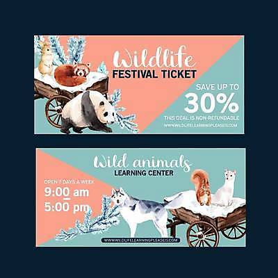 EPS 해외이미지 영어 여러마리 일러스트 동물원 타이포그라피 사람없음 축제 수레 토끼 티켓 판다 상품권 너구리 늑대 담비 민트색 청설모 코랄 해외일러스트 문자 컬러 다수 곰 포유류 반려동물 카트 파일형식 벡터 이미지허브