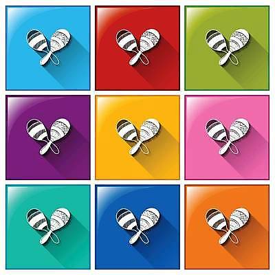 EPS 해외이미지 일러스트 버튼 사람없음 컬러풀 마라카스 해외일러스트 컬러 타악기 파일형식 벡터 이미지허브