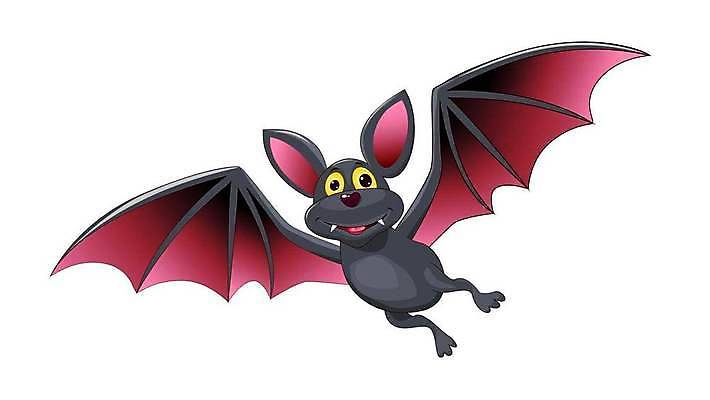 EPS 해외이미지 동물 캐릭터 분홍색 백그라운드 날개 일러스트 미소 할로윈 회색 흰색 만화 박쥐 해외일러스트 일러캐릭터 컬러 포유류 표정 파일형식 벡터 이미지허브