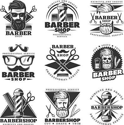 EPS 해외이미지 남자 안경 일러스트 수염 해골 상반신 두명 세트 선글라스 머리카락 머리 라벨 머리빗 심볼 가위질 담뱃대 이발소 성인남자만 해외일러스트 잡화 뼈 프레임 가위_도구 담배 사람 신체부위 미용용품 뷰티샵 남자만 성인만 파일형식 벡터 이미지허브