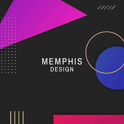 EPS 해외이미지 디자인 백그라운드 일러스트 추상 사람없음 파란색 보라색 검은색 멤피스디자인 해외일러스트 컬러 무늬 파일형식 벡터 이미지허브