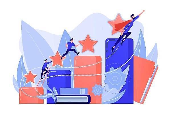 EPS 해외이미지 전신 남자 별 일러스트 비즈니스 사다리 성인 책 세명 톱니바퀴 상승 오르기 단계 빨간망토 서류파일 슈퍼맨포즈 성인남자만 해외일러스트 자연요소 포즈 컨셉 모션 사람 사무용품 도구 망토 남자만 성인만 파일형식 벡터 이미지허브