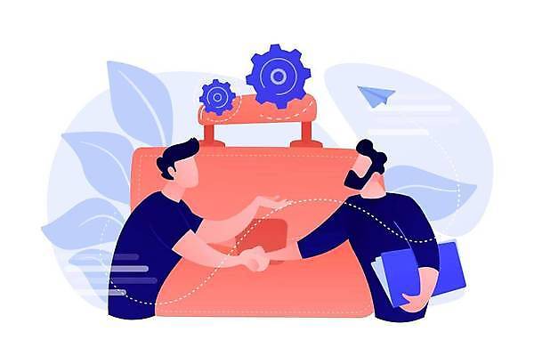 EPS 해외이미지 남자 가방 일러스트 비즈니스 악수 들기 상반신 성인 두명 종이비행기 서류파일 성인남자만 해외일러스트 잡화 모션 사람 손짓 사무용품 종이접기 남자만 성인만 파일형식 벡터 이미지허브