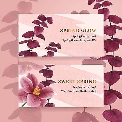 EPS 해외이미지 꽃 분홍색 잎 카드템플릿 일러스트 사람없음 감성 해외일러스트 식물 템플릿 컬러 컨셉 카드_감사 파일형식 벡터 이미지허브