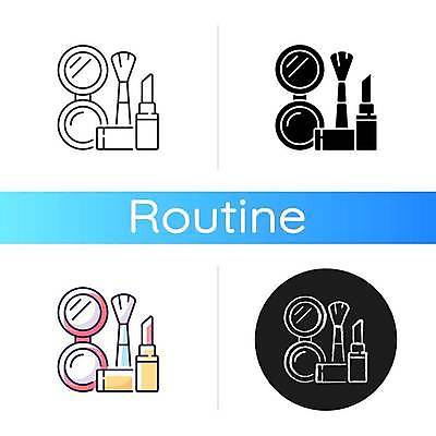 EPS 해외이미지 일러스트 사람없음 화장품 립스틱 플랫 메이크업브러쉬 팩트 해외일러스트 뷰티 붓 파일형식 벡터 이미지허브