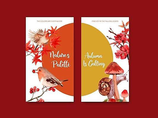 EPS 해외이미지 열매 꽃 단풍 일러스트 조류 세마리 사람없음 빨간색 세트 버섯 나뭇가지 소셜네트워크 소셜미디어 해외일러스트 나무 식물 동물 컬러 잎 3 파일형식 벡터 이미지허브