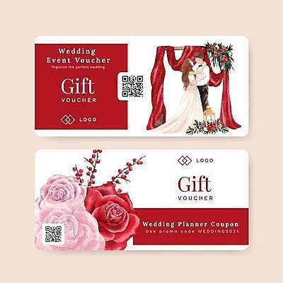 EPS 해외이미지 전신 영어 여자 남자 웨딩드레스 일러스트 선물 성인 타이포그라피 두명 빨간색 장미 티켓 상품권 QR코드 신랑신부 성인만 해외일러스트 문자 드레스 꽃 신부_웨딩 컬러 신랑 결혼 사람 파일형식 벡터 이미지허브