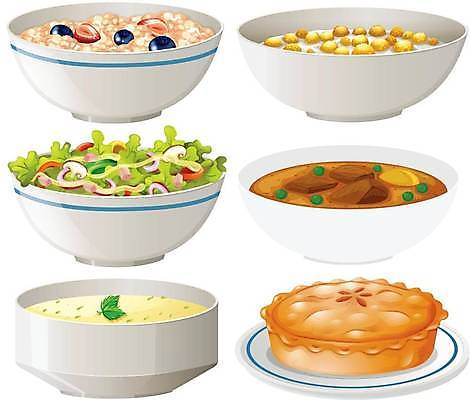 EPS 해외이미지 그릇 접시 음식 일러스트 디저트 요리 사람없음 샐러드 수프 시리얼 비프스튜 해외일러스트 식기 파일형식 벡터 이미지허브