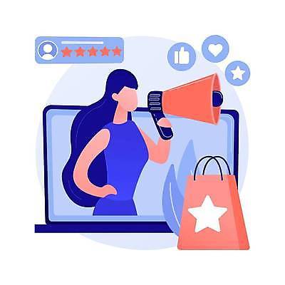 EPS 해외이미지 여자 허리손 일러스트 한명 들기 상반신 성인 노트북 쇼핑백 디지털 확성기 알림 마케팅 별점 얼굴없음 성인여자한명만 디지털라이프 해외일러스트 1 라이프스타일 포즈 가방 모션 사람 전자제품 점수 평가 여자한명만 성인여자만 파일형식 벡터 이미지허브