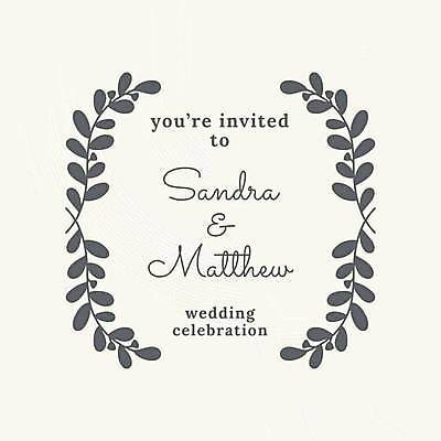 EPS 해외이미지 줄기 잎 일러스트 프레임 타이포그라피 글자캘리그라피 사람없음 청첩장 해외일러스트 식물 문자 캘리그라피 카드_감사 파일형식 벡터 이미지허브