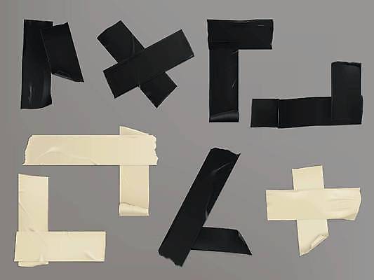 EPS 해외이미지 디자인 일러스트 추상 사람없음 세트 검은색 주름 테이프 베이지색 엘리먼트 해외일러스트 컬러 무늬 문구용품 파일형식 벡터 이미지허브