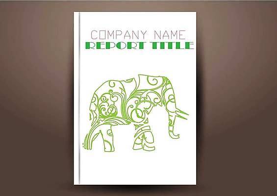 EPS 해외이미지 표지디자인 표지 북커버 일러스트 비즈니스 추상 코끼리 사람없음 책 연두색 라인아트 표지샘플 해외일러스트 선 무늬 포유류 초록색 파일형식 벡터 이미지허브
