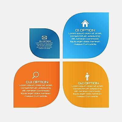 EPS 해외이미지 디자인 일러스트 비즈니스 돋보기 사람모양 사람없음 파란색 주황색 자료 인포그래픽 정보 편지 나뭇잎모양 목차 집모양 해외일러스트 모양 컬러 나뭇잎 파일형식 벡터 이미지허브