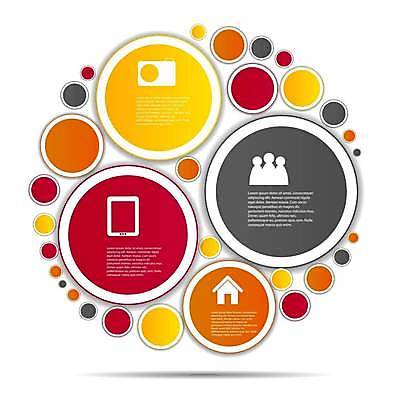 EPS 해외이미지 디자인 일러스트 비즈니스 모바일 사람모양 사람없음 빨간색 태블릿 노란색 카메라 주황색 자료 인포그래픽 회색 정보 원형 목차 집모양 해외일러스트 모양 도형 컬러 전자제품 스마트기기 파일형식 벡터 이미지허브