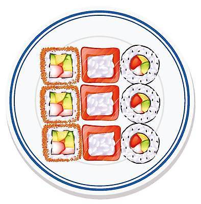 EPS 해외이미지 접시 일러스트 사람없음 초밥 롤스시 캘리포니아롤 일본음식 참치초밥 해외일러스트 식기 음식 파일형식 벡터 이미지허브