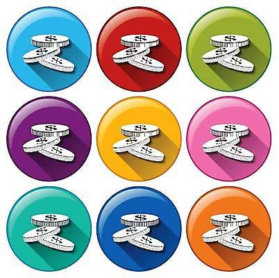 EPS 해외이미지 일러스트 사람없음 세트 컬러풀 동전 원형 해외일러스트 도형 컬러 돈 파일형식 벡터 이미지허브