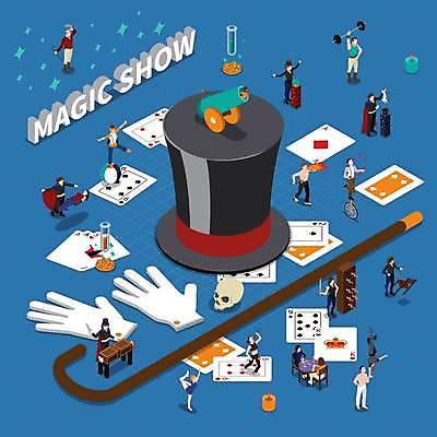 EPS 해외이미지 전신 한마리 여자 남자 장갑 일러스트 지팡이 해골 서기 들기 앉기 여러명 성인 마술 토끼 트럼프 서커스 대포 아이소메트릭 마술쇼 외발자전거 성인만 해외일러스트 1 잡화 무기 다수 포유류 모션 뼈 사람 반려동물 놀이용품 자전거 파일형식 벡터 이미지허브